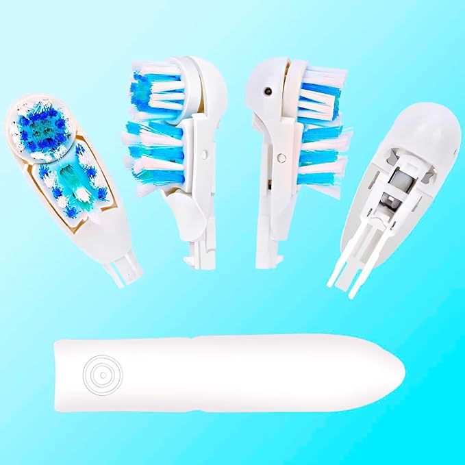 Sensitive Replacement Electric Replacement Toothbrush Heads (4 Count), Dual Clean Rotating Sets for Braun Oral B Cross Action Power