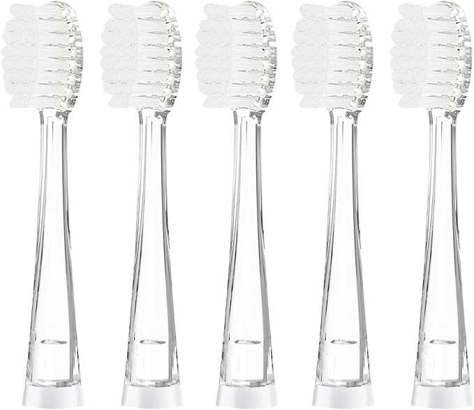 TEETECK 5 Pack Kids Toothbrush Replacement Heads Compatible with SEAGO- 513/977/EK6,Compatible with Brush-Baby WildOnes/KIDZSONIC（Not BabySonic Series）,Compatible with Dada-Tech-BB1/977/K6