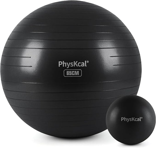 Yoga Ball for Exercise, Pilates Set, 4 Sizes Fitness Ball for Workout, Birthing, Pregnancy, Physical Therapy- Pump Included-StrideForce Fitness