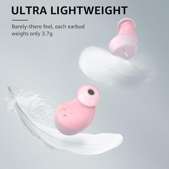 TOZO A1 Wireless Earbuds Bluetooth 5.3 Light Weight in Ear IPX5 Waterproof Headphones 2 Mic for AI Calls, Immersive Premium Sound Bass Headset with Charging Case, 32 Presets EQ Customization via App-StrideForce Fitness