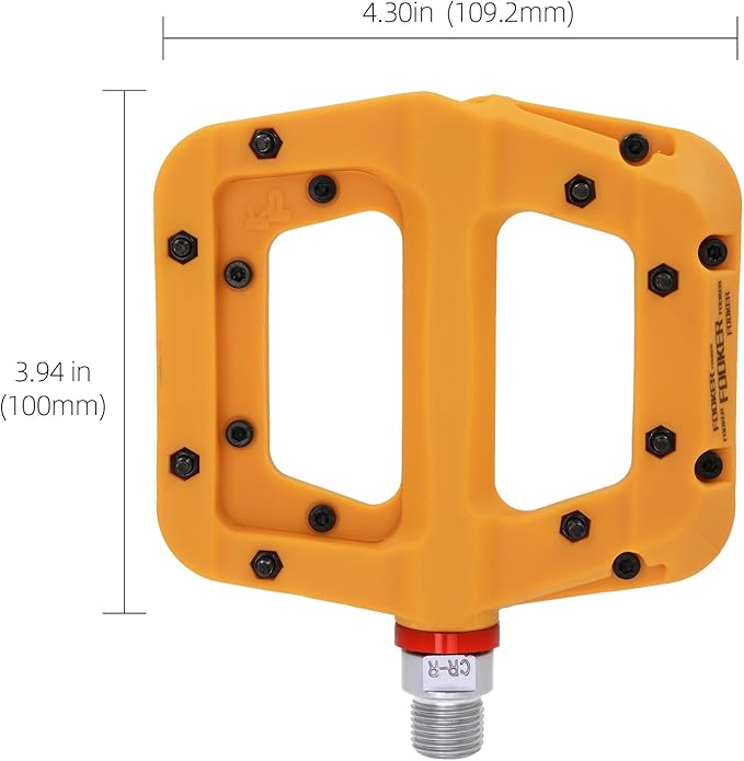 FOOKER MTB Pedals Mountain Bike Pedals 3 Bearing Non-Slip Lightweight Nylon Fiber Bicycle Platform Pedals for BMX MTB 9/16"-StrideForce Fitness