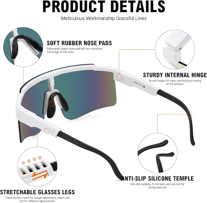 MALIDAK Sports Sunglasses for Mens Women Youth Baseball Sunglasses UV400 Protection Men Cycling Glasses-StrideForce Fitness