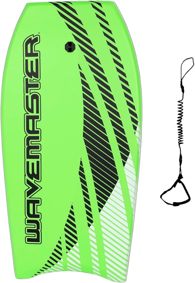 44 inch Body Board Ultimate Wavemaster Pro Bodyboard, Super EPS Core with Pro Quality Wrist Leash-StrideForce Fitness