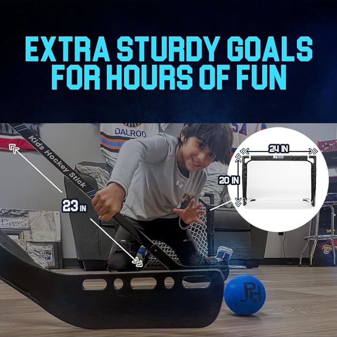 Premier Sports - Kids Hockey Set – (4) Sticks, (2) Mini Goals, (1) Foam & (1) Standard Balls – Complete Beginner Set for Ages 3-9-StrideForce Fitness