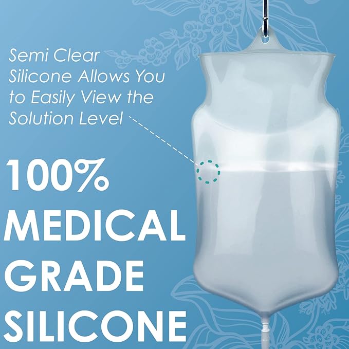 Foret Premium Enema Kit Non-Toxic Silicone Tip, Bag & Eco Detox Gift | Most Comfortable Colon Cleanse | Gerson Therapy Colonics Recommended | BPA & Phthalates Free |Clamp| Easy Instructions | Slim Tip-StrideForce Fitness