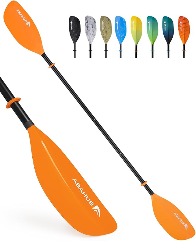Abahub Adjustable Kayak Paddle 210-230 cm/ 230-250 cm Floating Kayaking Oars Boating Oars Canoeing Oars Black-StrideForce Fitness