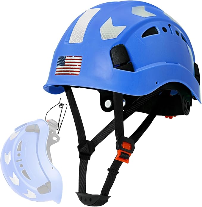AOLAMEGS Construction Safety Hard Hat - ANSI Z89.1 Type Ι OSHA Approved Safety Helmets with Chin Straps Lightweight Reflective Vented ABS Hard Hats For Men Women Industrial Workwear 6-point Suspension-StrideForce Fitness