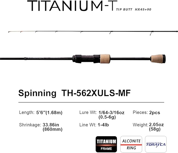 PURELURE Titanium-T Ultralight Fishing Rod Spinning & Casting for Trout Panfish, Carbon Fiber BFS Rod 2Pcs, Titanium Tip & Guides, Cork Handle, 5-6ft Stream Rod XUL Power, Fast/Moderate Fast Action-StrideForce Fitness