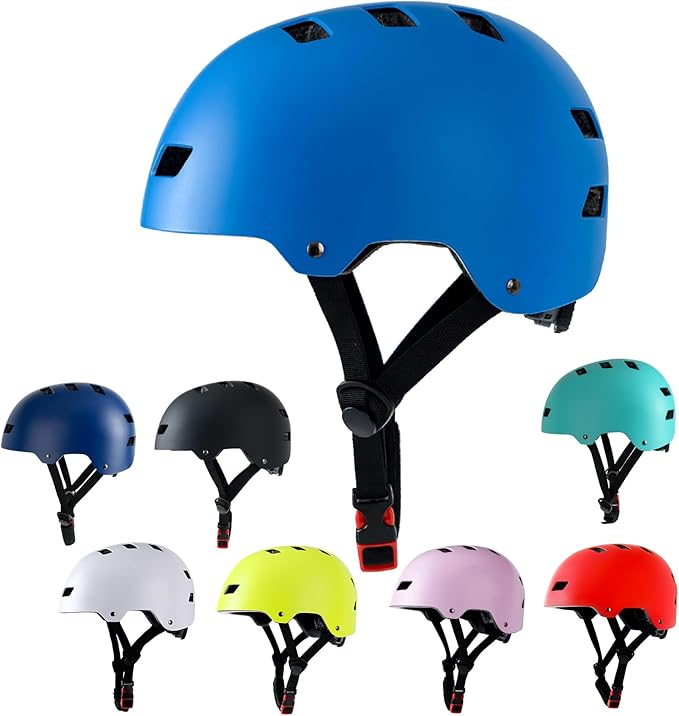 Bike Helmet 3 Sizes for Teenager Kids Youth Adults,Bavilk Skateboard Helmet Adjustable Multi-Sport Bicycle Cycling Scooter Roller Skate Inline Skating Rollerblading for Girls Boys Women Men Teen-StrideForce Fitness