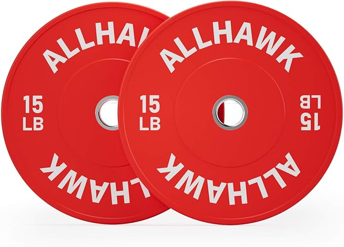 Colored Olympic Weight Plates, 2-inch Rubber Bumper Plate Set for Home Gym Barbell Weight Lifting and Strength Training-StrideForce Fitness