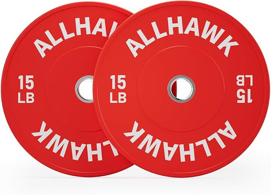 Colored Olympic Weight Plates, 2-inch Rubber Bumper Plate Set for Home Gym Barbell Weight Lifting and Strength Training-StrideForce Fitness