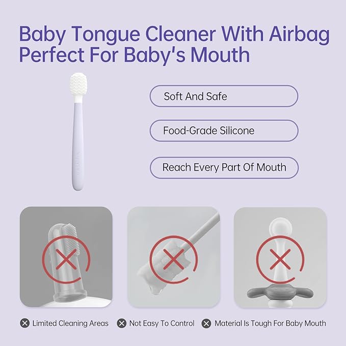 Kids Tongue Scraper, Tongue Cleaner for Infant & Newborn, Baby Oral Cleaner Newborn, Toddler Toothbrush for Tooth Mouth Gum Clean, Infant Toothbrush Oral Cleaning Stick…
