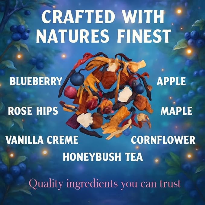 Bellasia Tea Blueberry Pie for Kids Using Real Fruit Pieces - Caffeine Free Herbal Tea Blend with Real Ingredients & Balanced Flavor- Add Loose Leaf Tea to Your Child’s Routine for A Fun & Tasty Drink. 20-25 Cups-StrideForce Fitness