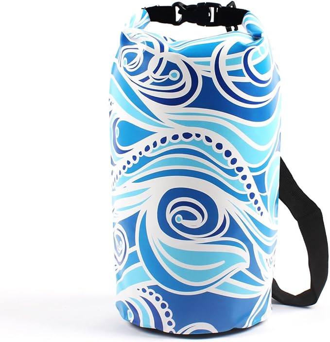 Dry Bag Waterproof,5L Roll Top Backpack Floating Dry Bag for Kayaking Boating Swimming Hiking Camping Outdoor Activities,Blue Sky-StrideForce Fitness