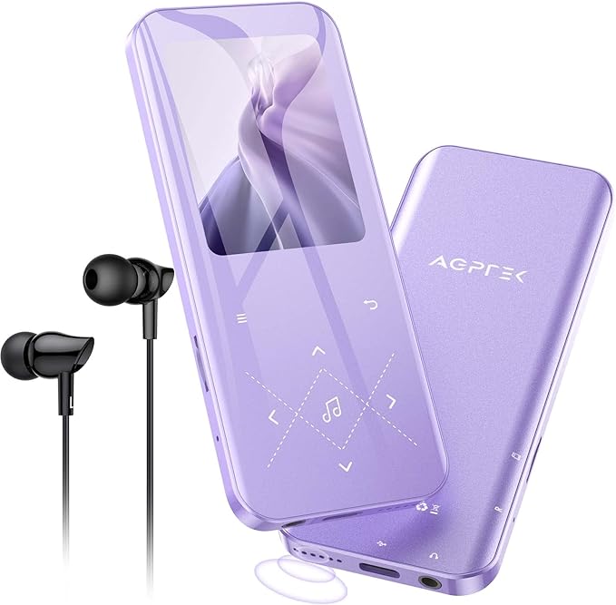 32GB MP3 Player with Bluetooth 5.3, AGPTEK A09X 2.4" Screen Portable Music Player with Speaker Lossless Sound with FM Radio, Voice Recorder, Supports up to 128GB, Purple-StrideForce Fitness