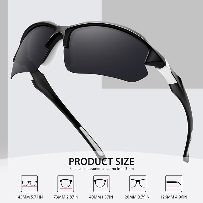 Sports Polarized Sunglasses for Men Cycling Running Fishing UV Protection Sun Glasses Lightweight Half Frame Goggles-StrideForce Fitness