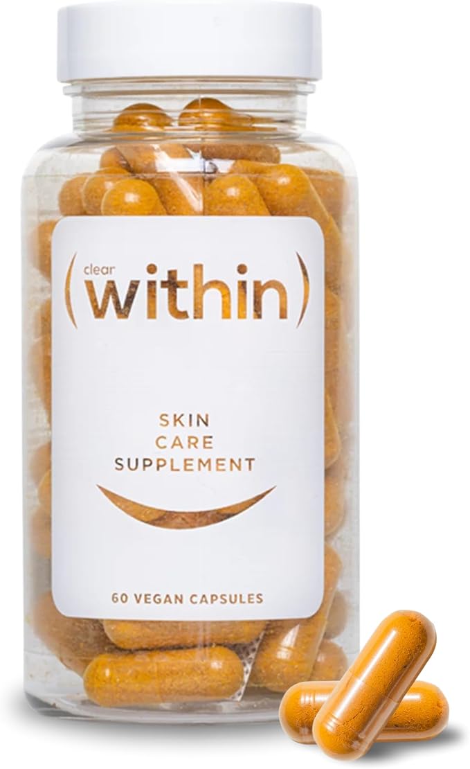 Clear Within Clear Skin Vitamin - with 10 Natural Ingredients for Acne-Free, Clearer Complexion, Oil Control & Blemish Minimization. Supports Skin Clarity | Non-Synthetic 60 Cap/Bottle-StrideForce Fitness