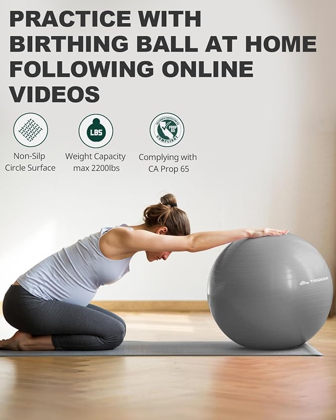 Trideer Yoga Ball – Anti-Burst Exercise Ball for Pregnancy, Office, Birthing, Stretching & Core Workout – Home Gym & Therapy-StrideForce Fitness