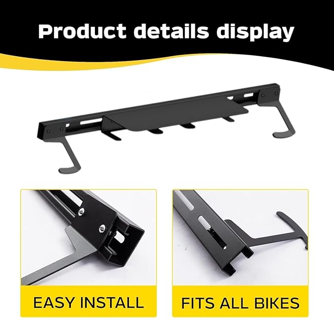 Bike Storage Rack Wall Mount Bike Rack | Steel Bike Mount Wall | Adjustable Bike Hangers for Garage (2 Bike Rack)-StrideForce Fitness