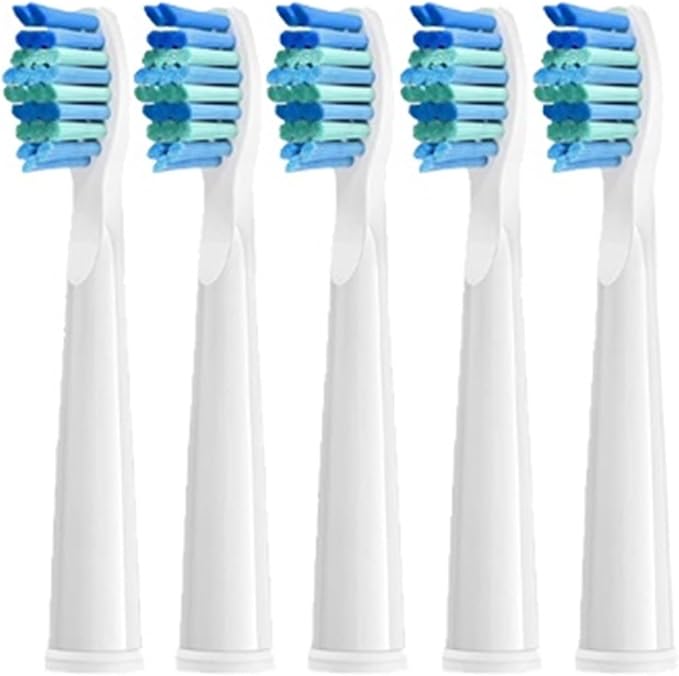Replacement Electric Toothbrush Head Bristle Brush Refill ，Compatibility for Fairywill Refills FW-D1/FW-D3/FW-D7(5 PCS WT)