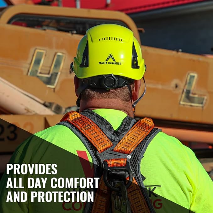 Malta Dynamics APEX Type 2 Safety Helmet – OSHA and ANSI Z89.1 Compliant Safety Hard Hats for Construction Workers and Vented Helmet for Head Protection-StrideForce Fitness
