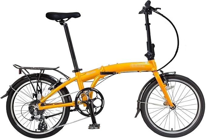 SOLOROCK 20" 8 Speed Aluminum Folding Bike - Wonder V Brakes, with Fenders & Alloy Rear Rack, Stainless Steel Spokes & Stainless Steel Fender Stays-StrideForce Fitness
