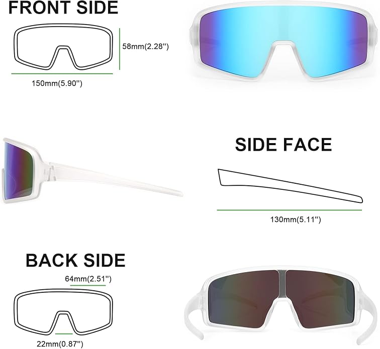 Karsaer Vision Sports Sunglasses Cycling Glasses Baseball Softball Sunglasses Unisex for Adult Youth Kids Boys Girls 8-16-StrideForce Fitness