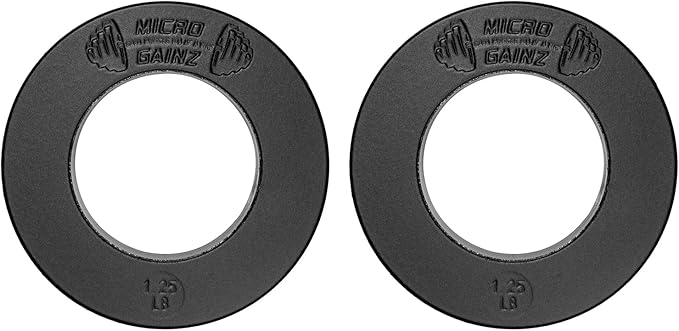 Micro Gainz Calibrated Fractional Weight Plate Set of 2 Plates, Choose Set (.25LB-1.25LB), Designed for Olympic Barbells for Strength Training & Micro Loading Bar Weights, Made in USA-StrideForce Fitness