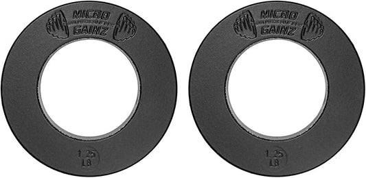 Micro Gainz Calibrated Fractional Weight Plate Set of 2 Plates, Choose Set (.25LB-1.25LB), Designed for Olympic Barbells for Strength Training & Micro Loading Bar Weights, Made in USA-StrideForce Fitness