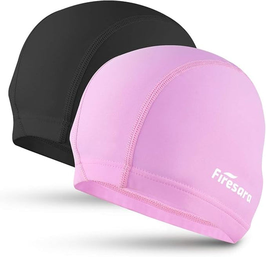 Firesara Fabric Swim Cap, High Elasticity Swimming Cap Keeps Hair Clean Breathable Fit Both Long Hair Short Hair, Swim Caps Woman Girls Men Kids One Size Hat-StrideForce Fitness