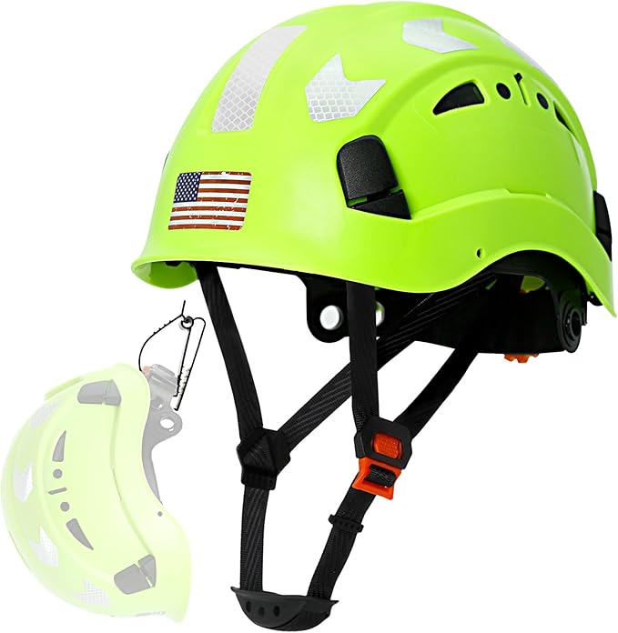 AOLAMEGS Construction Safety Hard Hat - ANSI Z89.1 Type Ι OSHA Approved Safety Helmets with Chin Straps Lightweight Reflective Vented ABS Hard Hats For Men Women Industrial Workwear 6-point Suspension-StrideForce Fitness
