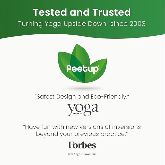 FeetUp - The Original Yoga Headstand Bench, Vegan Handstand Trainer Bench and Stand, Strength Training Inversion Equipment for Relaxation and Strength, Includes App & Starter Kit, #1 Worldwide-StrideForce Fitness