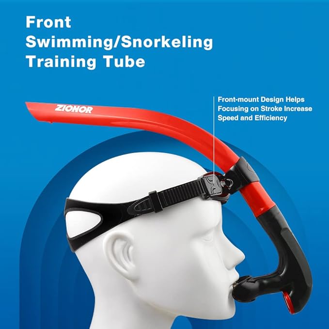 ZIONOR Snorkel Lap Swimming Swimmer Training Diving Snorkeling Comfortable Mouthpiece One-Way Purge Valve for Pool Open Water-StrideForce Fitness