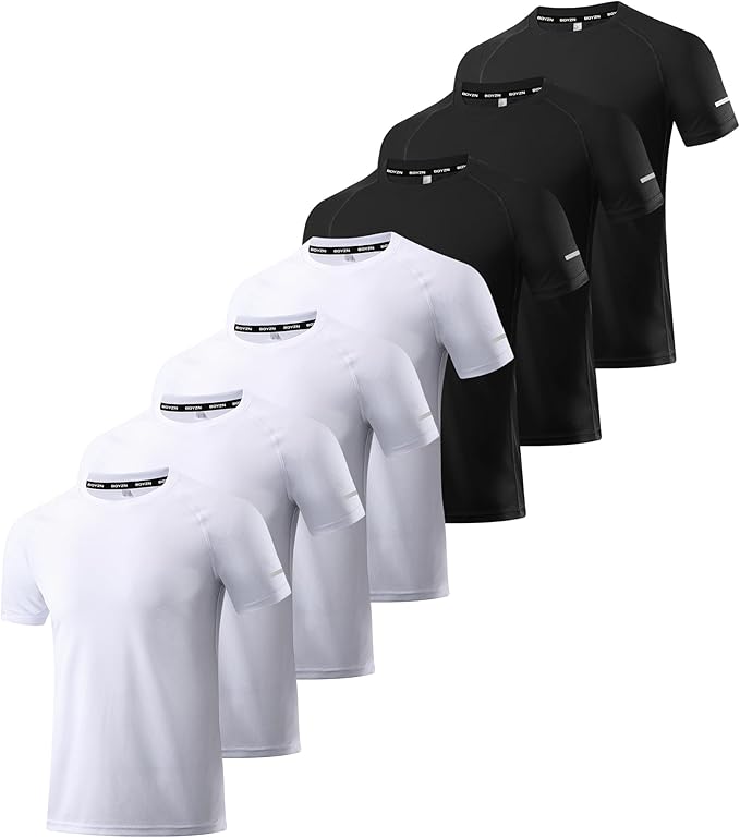 Boyzn 1, 3, 5 or 7 Pack Men's Workout Running Shirts, Dry Fit Moisture Wicking T-Shirt, Gym Athletic Short Sleeve Tee Shirts-StrideForce Fitness