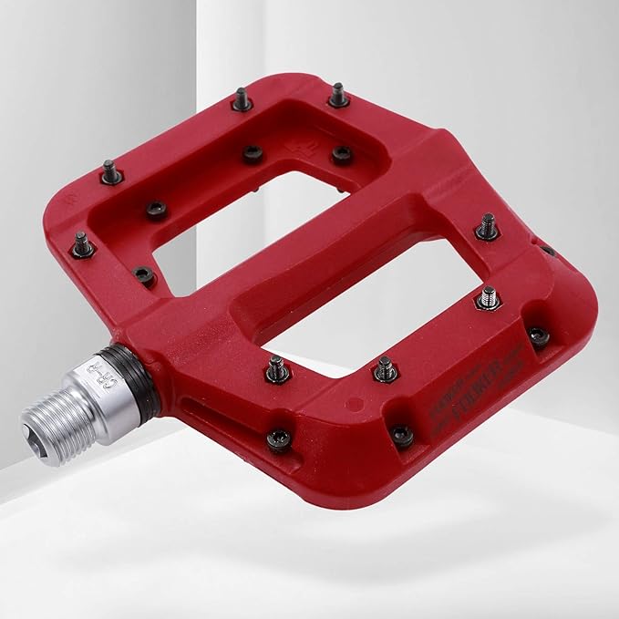 FOOKER MTB Pedals Mountain Bike Pedals 3 Bearing Non-Slip Lightweight Nylon Fiber Bicycle Platform Pedals for BMX MTB 9/16"-StrideForce Fitness