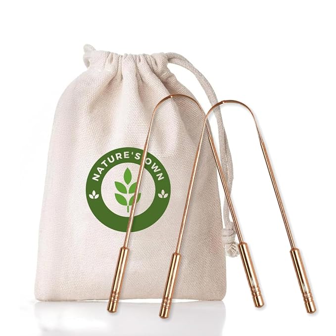 Tongue Scraper for Adults & Kids, Stainless Steel Tongue Cleaner for Fresh Breath, Remove Buildup, Portable Oral Care Tool, Tongue Scrubber for Hygiene, Ayurvedic Tongue Cleaning Kit