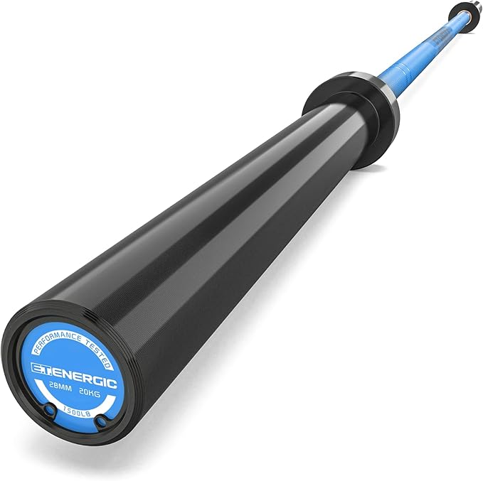 7ft Olympic Barbell Bar 45LB Load 1500lbs Capacity Available, for Gym Home Exercises, Weightlifting, Powerlifting for 2" Olympic Plates-StrideForce Fitness