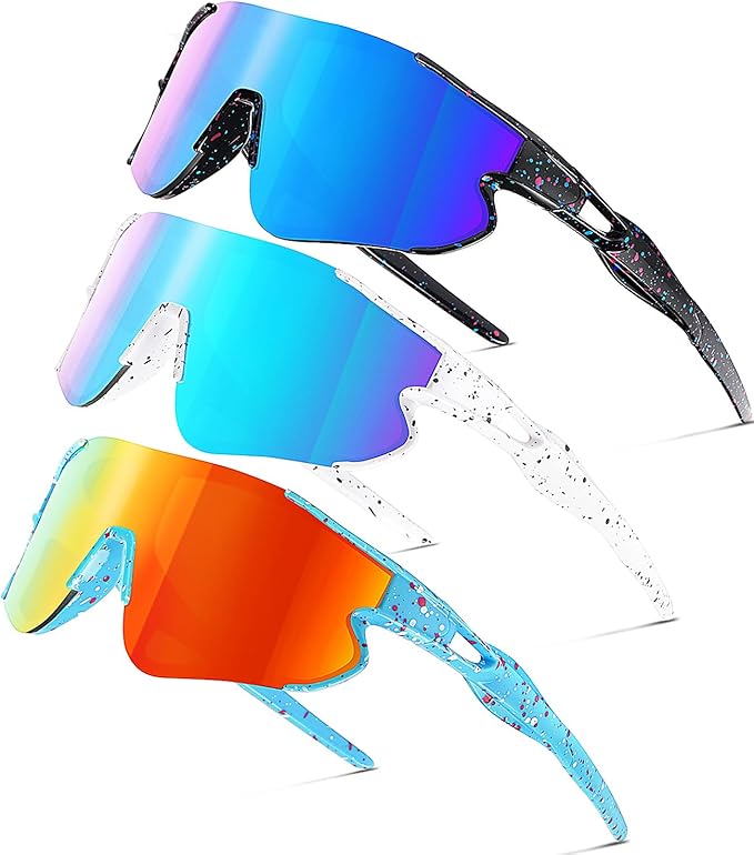 Kids Baseball Sunglasses for Boys Girls Youth Softball Cycling Sports Sunglasses UV400 Protection Age 5-12-StrideForce Fitness