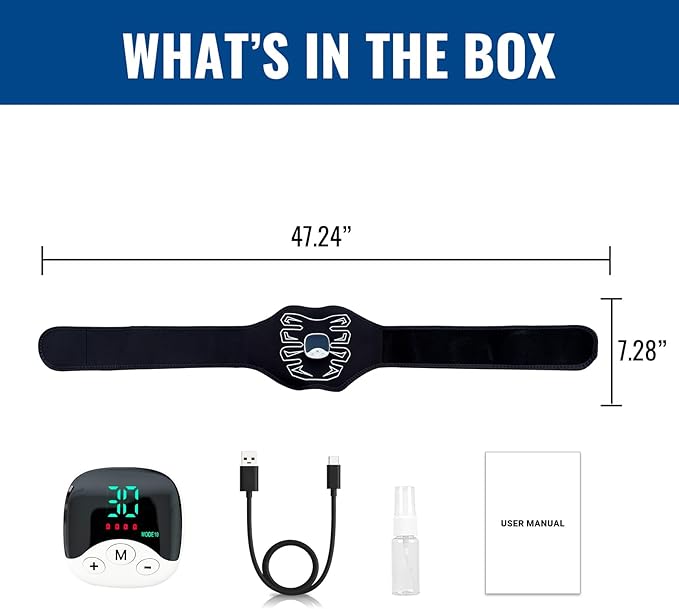 Abs Stimulator, EMS Muscle Stimulator for Gym Home Office, Abdominal Toning Belt Electric Ab Stimulator for Men Women-StrideForce Fitness