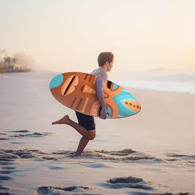 seething 35 Inch Skimboard with High Gloss Coat Wood Skim Board for Beginners,Kids, Teenagers, Adults and All Skimming-StrideForce Fitness