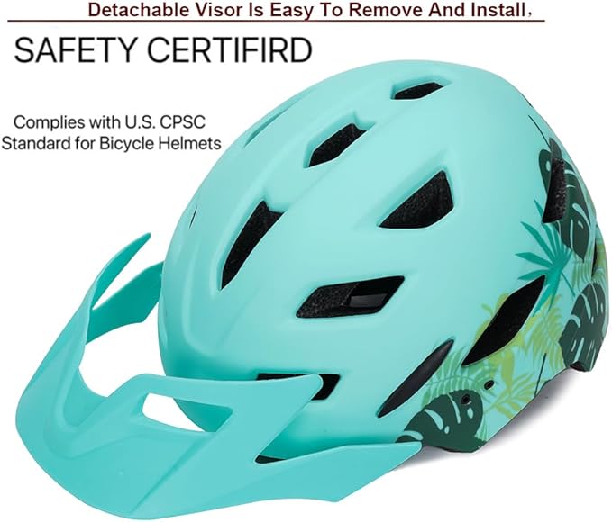 Kids Bike Helmet,Bavilk Kids Boys Girls Bike Helmets with LED Light Detachable Visor Children Youth Teen Multi-Sport for Skating Cycling Scooter Skateboard Adjustable & Lightweight 19.7"-22.4"-StrideForce Fitness