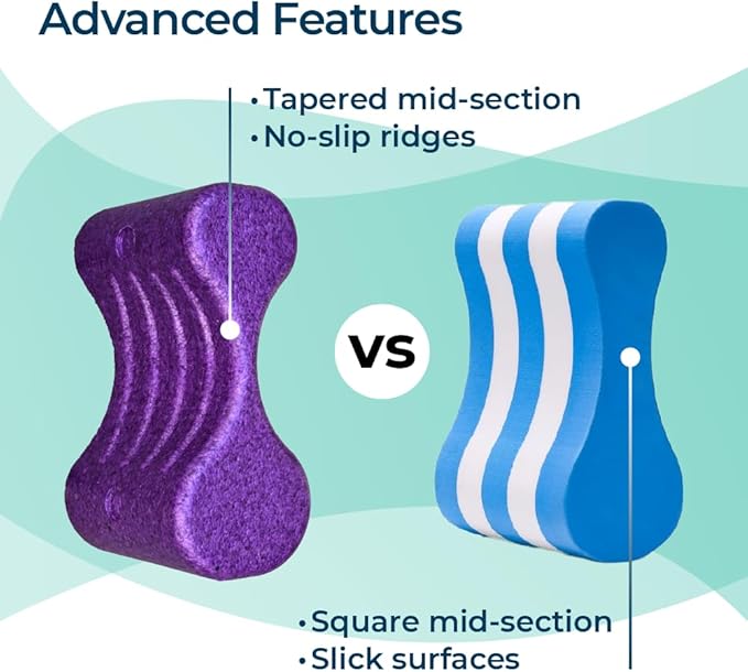 Taper8 Swim Training Pull Buoy by Ray-Board: No-Slip, Ergonomic, Premium, Pool aid, Leg and Hip Support, Performance-StrideForce Fitness