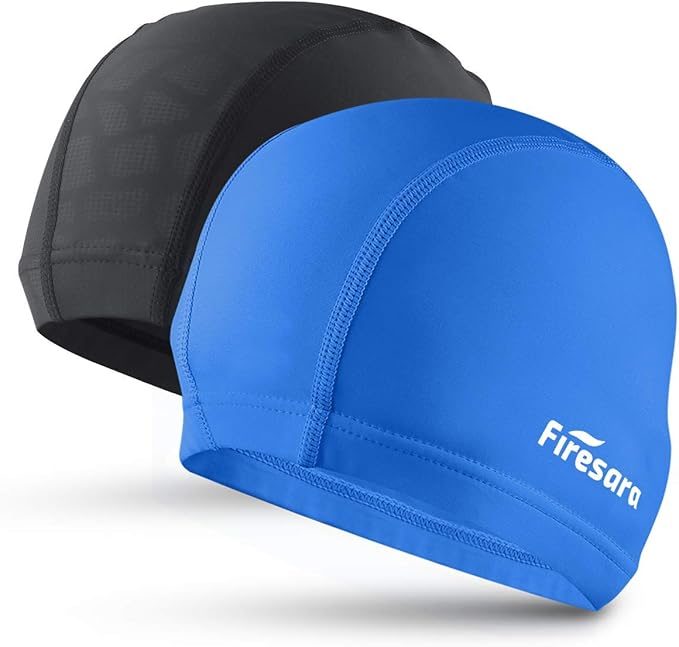 Firesara Fabric Swim Cap, High Elasticity Swimming Cap Keeps Hair Clean Breathable Fit Both Long Hair Short Hair, Swim Caps Woman Girls Men Kids One Size Hat-StrideForce Fitness