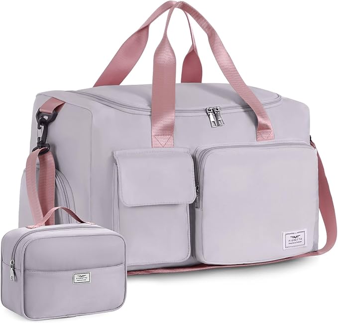 FIORETTO Women's Gym Duffle Bag with Shoes Compartment, 37L Capacity, Ideal for Travel, Gym, Sports, Duffel, Weekender-StrideForce Fitness