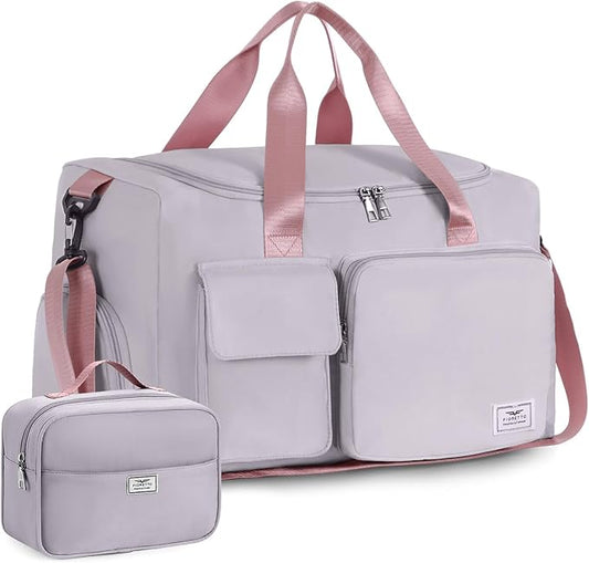 FIORETTO Women's Gym Duffle Bag with Shoes Compartment, 37L Capacity, Ideal for Travel, Gym, Sports, Duffel, Weekender-StrideForce Fitness