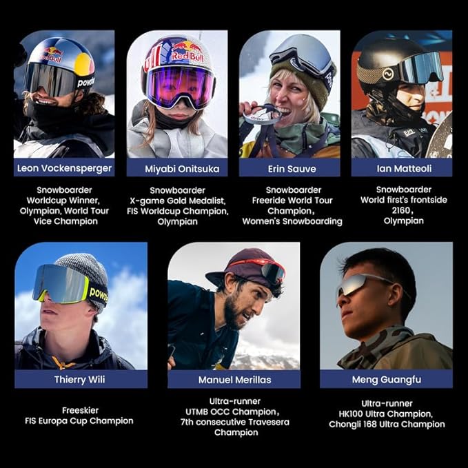 Ski Goggles Snow OTG Snowboard Goggles Magnetic Interchangeable Lens Frameless UV Protection Anti-fog mobile Skating-StrideForce Fitness