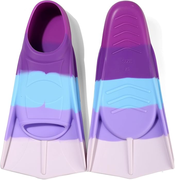 Kids Swim Fins,Short Kids Fins Youth Swimming Flippers for Lap Swimming Training for Children Girls Boys Beginners-StrideForce Fitness