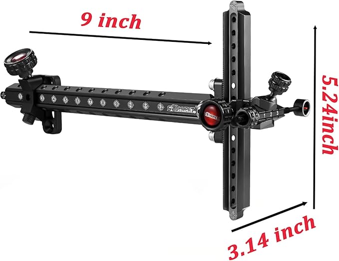 Archery Recurve Bow Sight, SOOHUPET Accessories T Shape Archery Shooting Target Sight Adjustable Bowsight with Optical Fiber Pin Sight for Target Practice-StrideForce Fitness