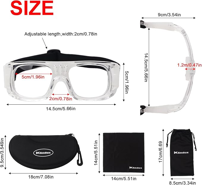 Andux Basketball Soccer Football Sports Glasses Eyewear Goggles Eye Safety Glasses LQYJ-01-StrideForce Fitness
