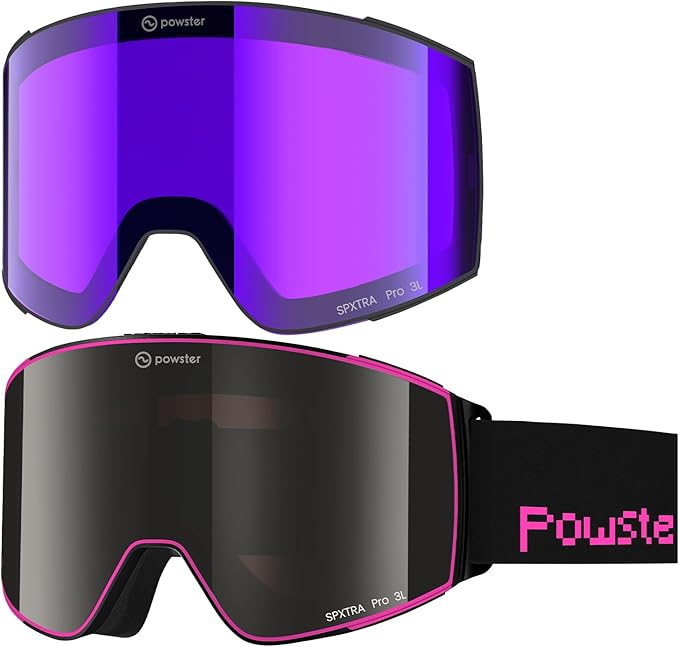 Ski Goggles Snow OTG Snowboard Goggles Magnetic Interchangeable Lens Frameless UV Protection Anti-fog mobile Skating-StrideForce Fitness